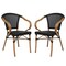 Flash Furniture Marseille French Bistro Stacking Chair w/Arms, Black Textilene and Bamboo Print Aluminum Frame, 2PK 2-SDA-ADS642108-BK-NAT-GG - alternate 10
